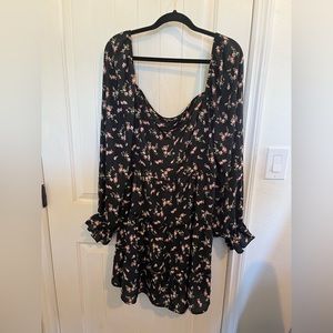 NWOT Floral Tiered Bow Back Dress